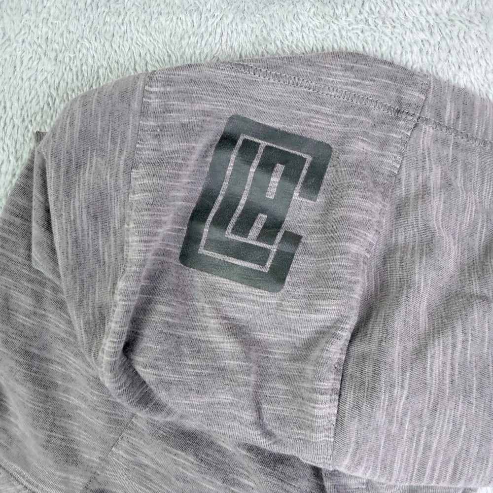 Nike NBA LA Clippers Dri-FIT Short Sleeve Hoodie Men Large Gray Space Dye 890612